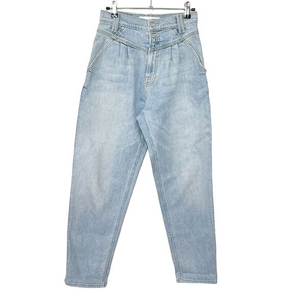 MOTHER Peg Jeans Size 25 High Waist Cropped Pleated Straight Leg Women’s - Picture 2 of 14